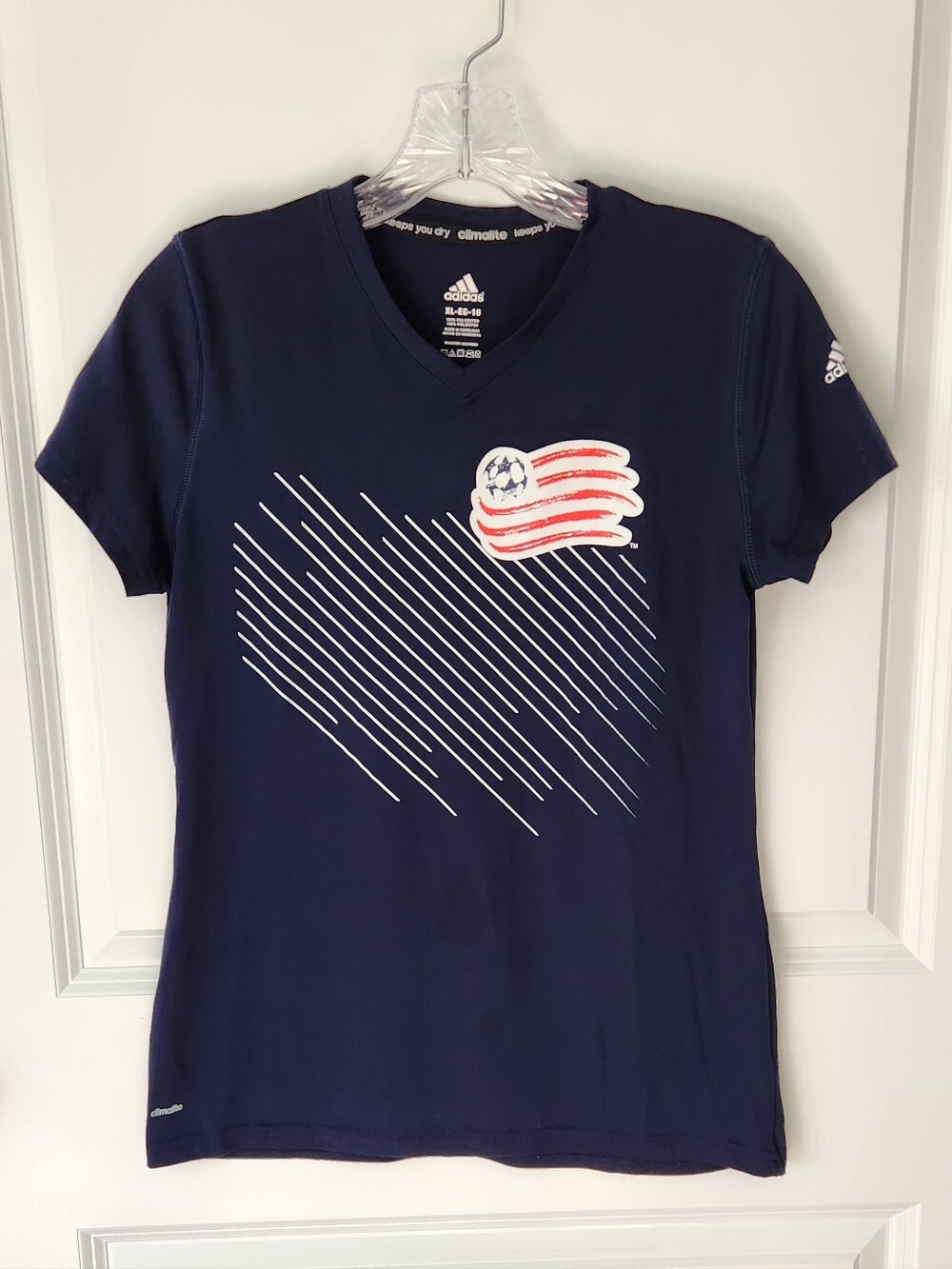Adidas Climalite Girls New England Revolution Soccer T-Shirt - Size XL (16)